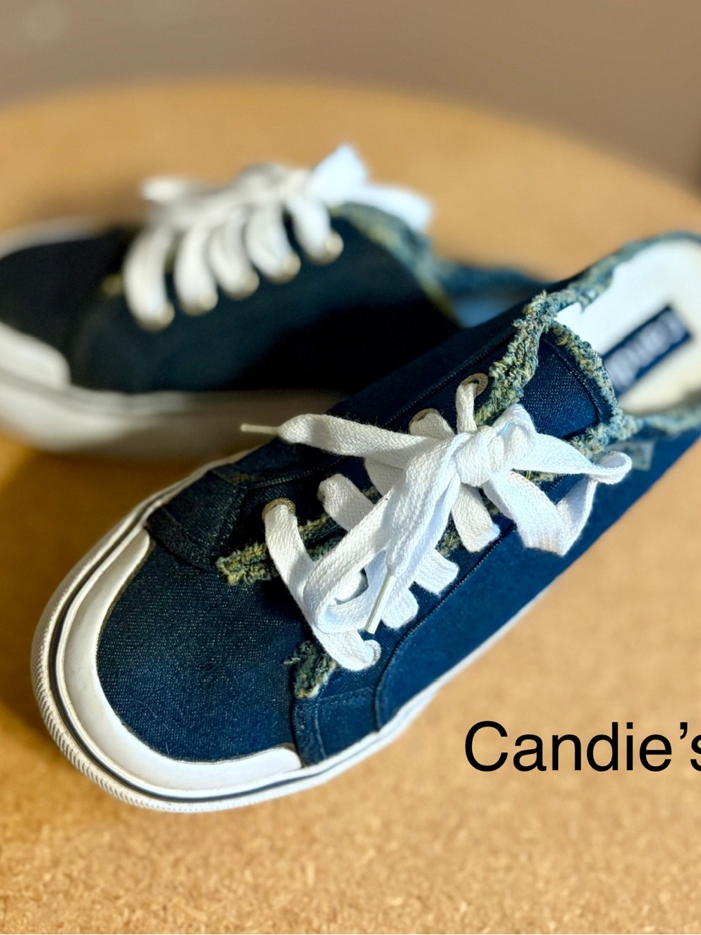 Candie's Navy Blue Canvas Slip-On Platform Sneaker